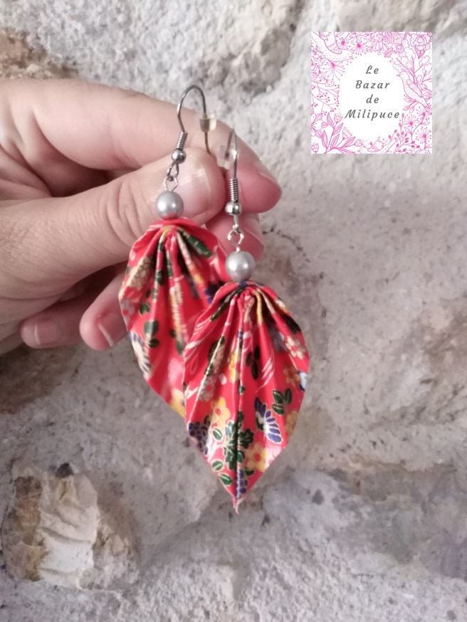 boucle doreilles origami le bazar de milipuce