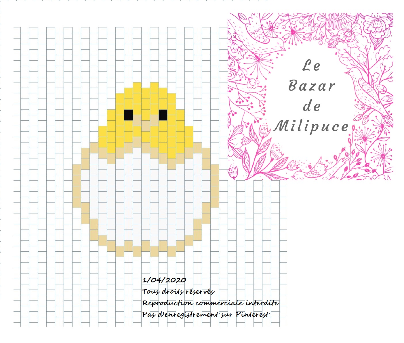 poussin le bazar de milipuce à décorer grille enfant2